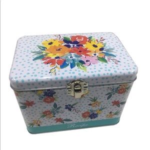 Pioneer Woman Birthday Floral Tin Recipe Box